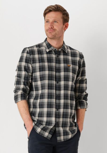 Grijze PME LEGEND Overhemden LONG SLEEVE SHIRT TWILL YARNDYED CHECK - large