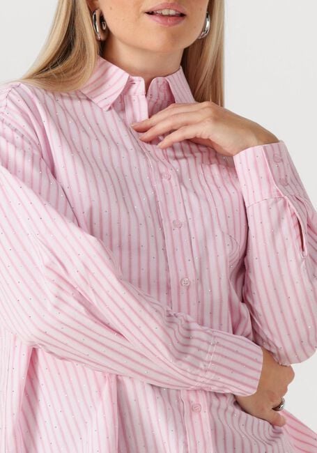 Roze NEO NOIR Blouses DALMA SOFT STRIPE STONE SHIRT - large