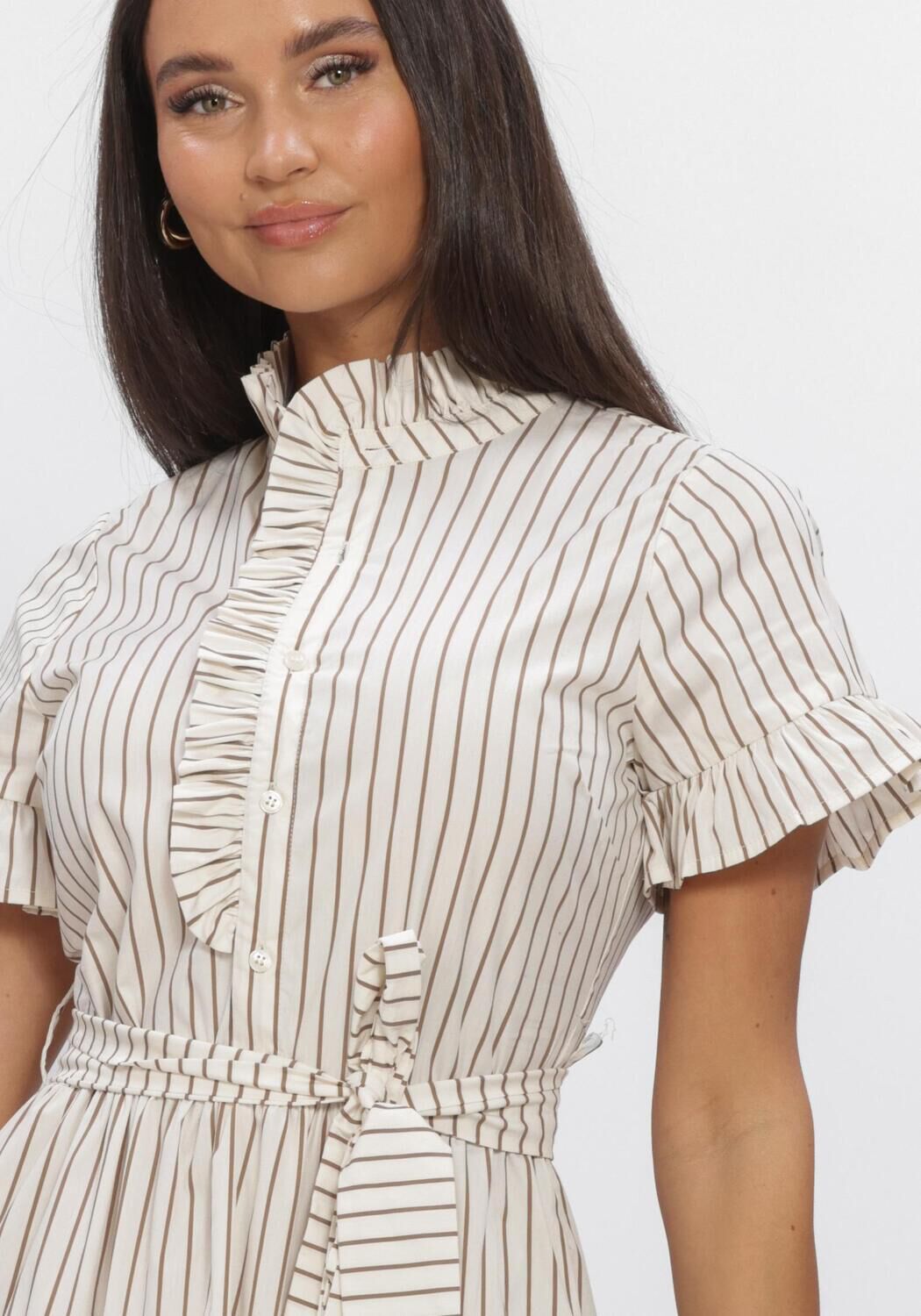 Beige NEO NOIR Jurken NELLIE WIDE STRIPE DRESS - large
