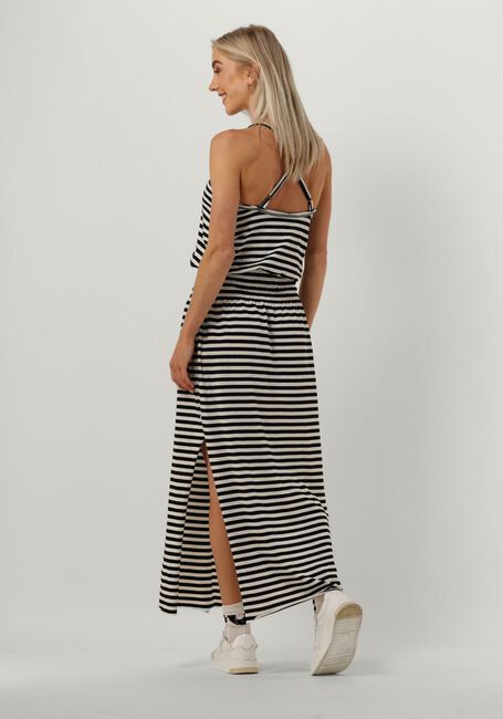 Zwarte 10DAYS Midi jurk SMOCK DRESS STRIPE - large