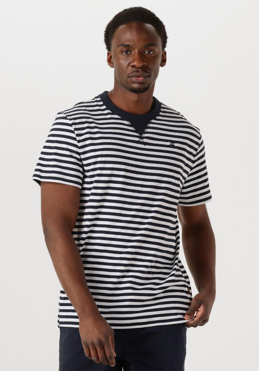 G-STAR RAW Heren Polo's & T-shirts Nifous Stripe R T Donkerblauw