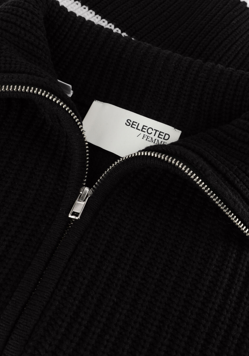 Zwarte SELECTED WOMEN Trui SLFBOOMIE LS KNIT HALF ZIP - large