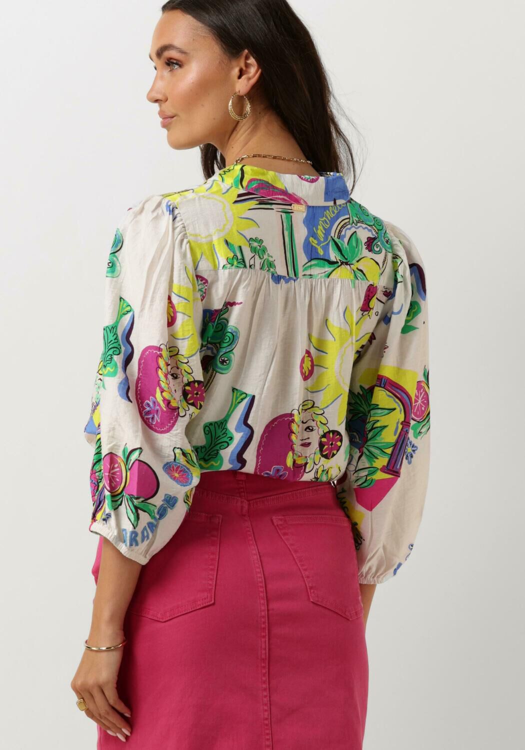 POM AMSTERDAM Dames Blouses Sicilian Love Blouse Wit