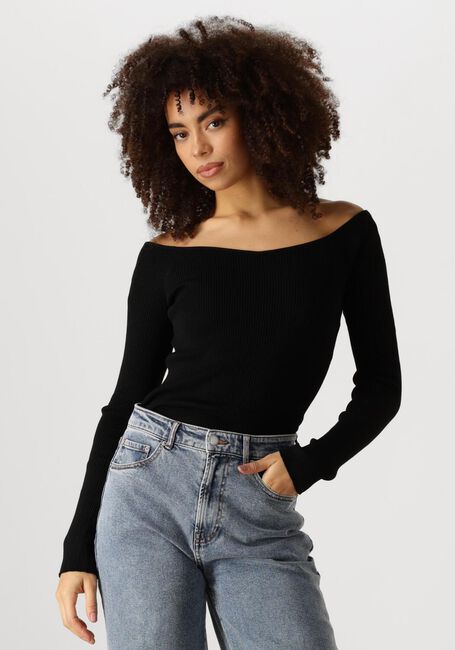 Zwarte CATWALK JUNKIE Tops & T-shirts RIB V-NECK KNIT - large