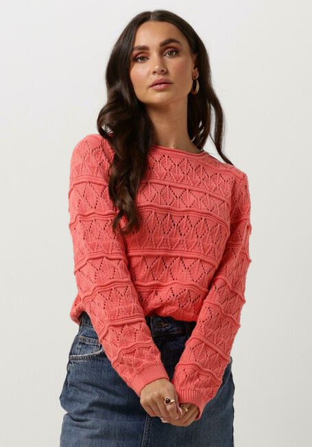 Oranje OBJECT Trui OBJLIVA L/S O-NECK KNIT PULLOVER - large
