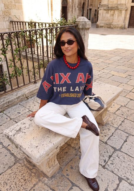 Blauwe ALIX THE LABEL Tops & T-shirts LADIES KNITTED BIG ALIX ALIX T-SHIRT - large