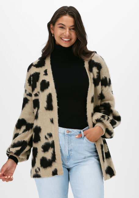 Beige NA-KD Vest LEO KNITTED OVERSIZED BRUSHED  - large