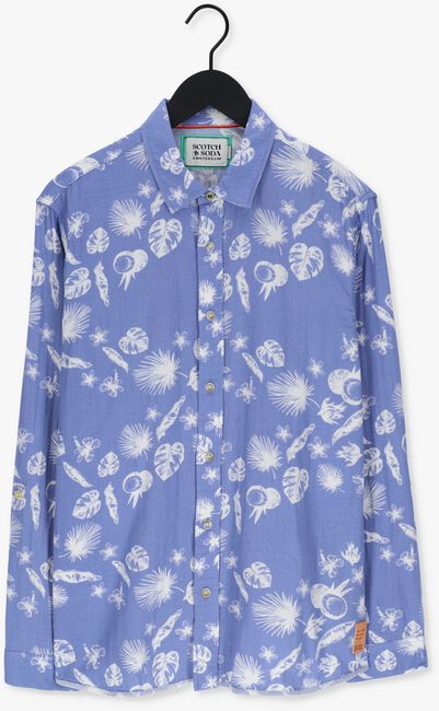 Lichtblauwe SCOTCH & SODA Casual overhemd REGULAR FIT BONDED SHIRT - large