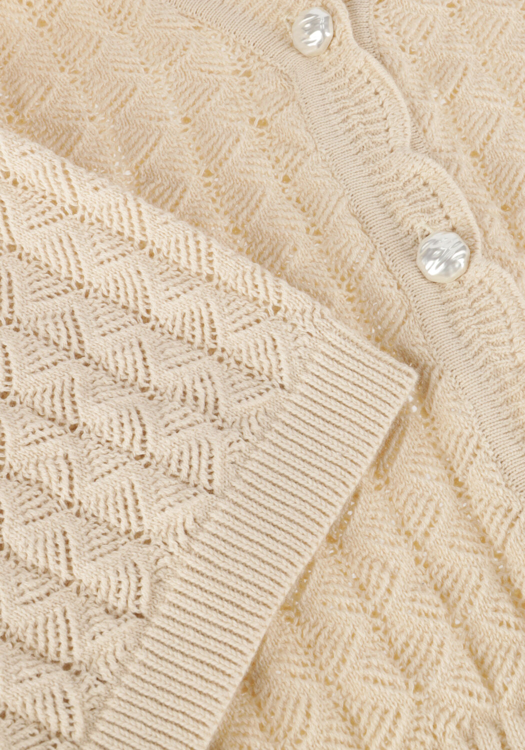 Ecru OBJECT Vest OBJNOEMI KNIT 2/4 RE CARDIGAN 138 - large