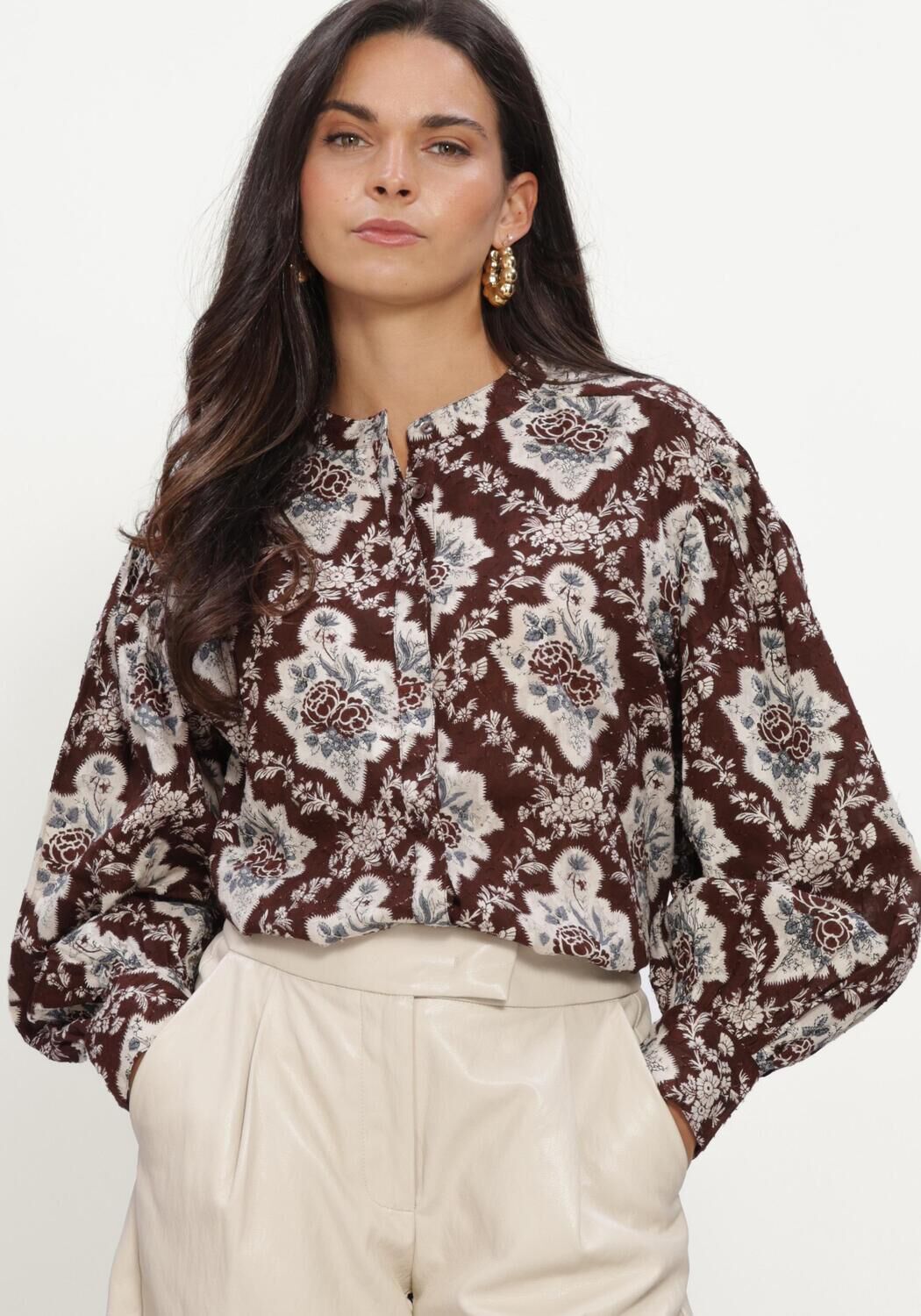 ANTIK BATIK Dames Blouses Irene Blouse Bruin