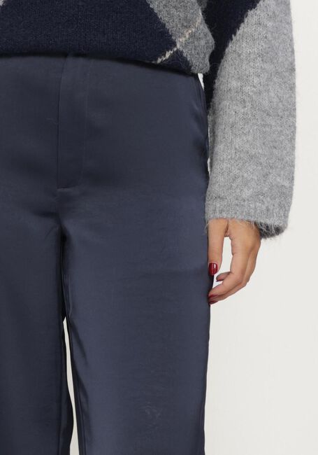 Donkerblauwe NEO NOIR Wijde broek EMMETT HEAVY SATEEN PANTS - large