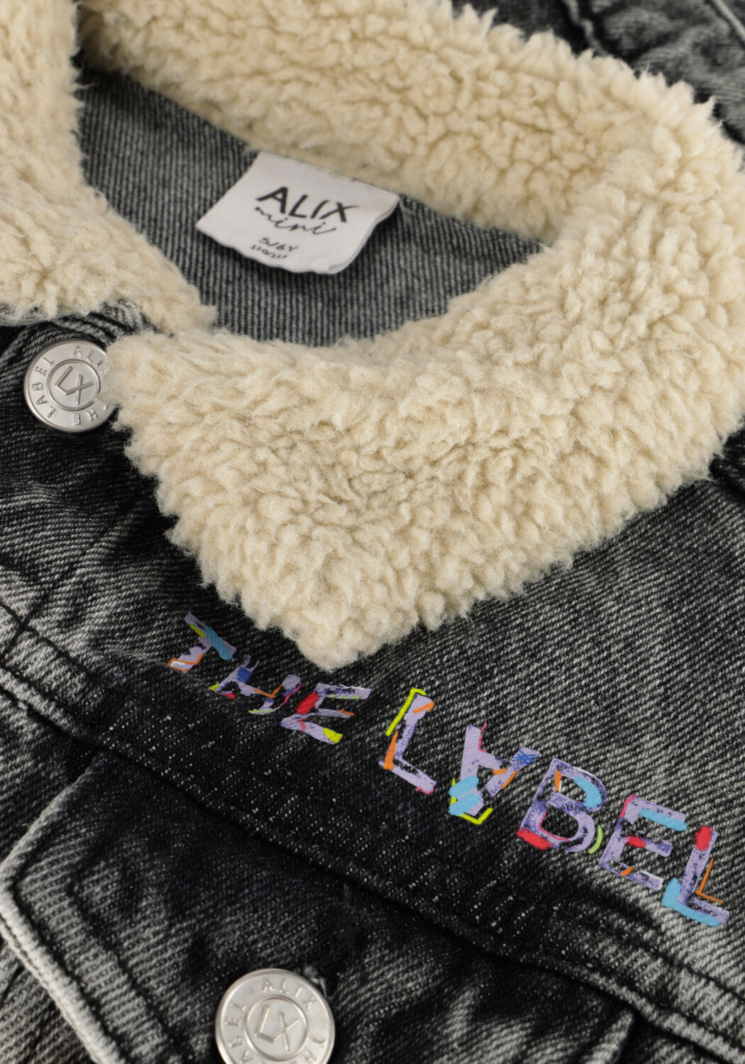 Grijze ALIX MINI Spijkerjas WOVEN BULL DENIM TEDDY JACKET - large