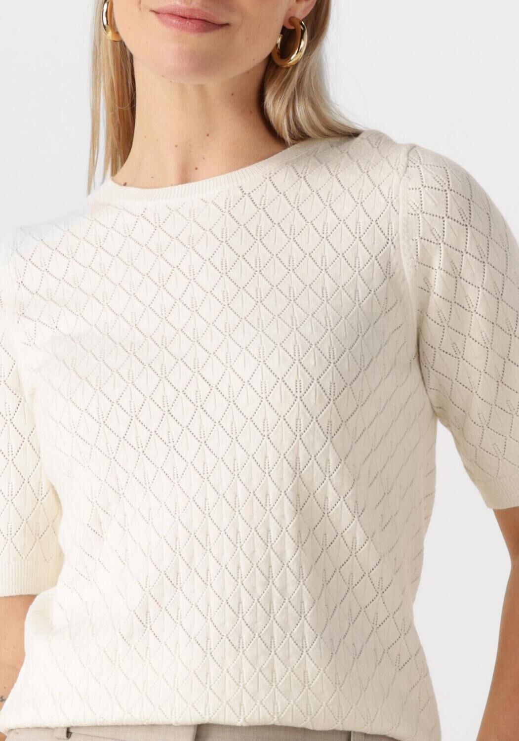SELECTED FEMME Dames Tops & T-shirts Slfhelen 2 4 Knit Boat Neck Gebroken Wit