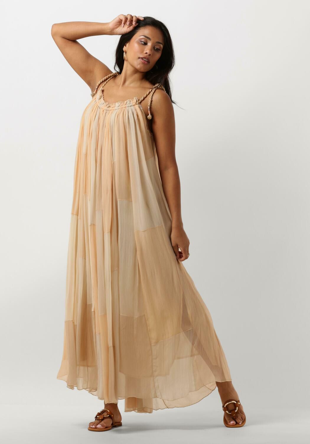 Mes Demoiselles Kleurrijke Maxi Jurk voor de Zomer Beige Dames