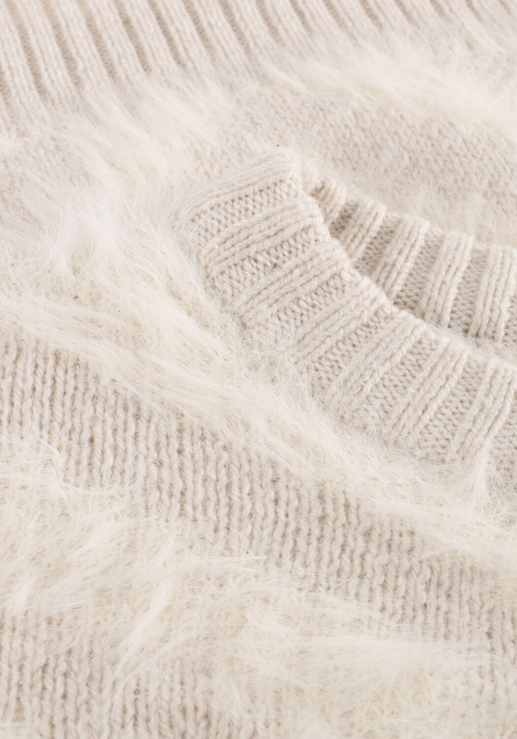 Creme OBJECT Trui OBJHOLLOW L/S RE KNIT PULLOVER - large