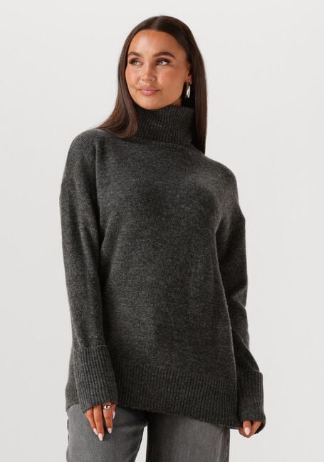 Donkergrijze WITHBLACK Trui WBLALVA LONG ROLL NECK SWEATER - large