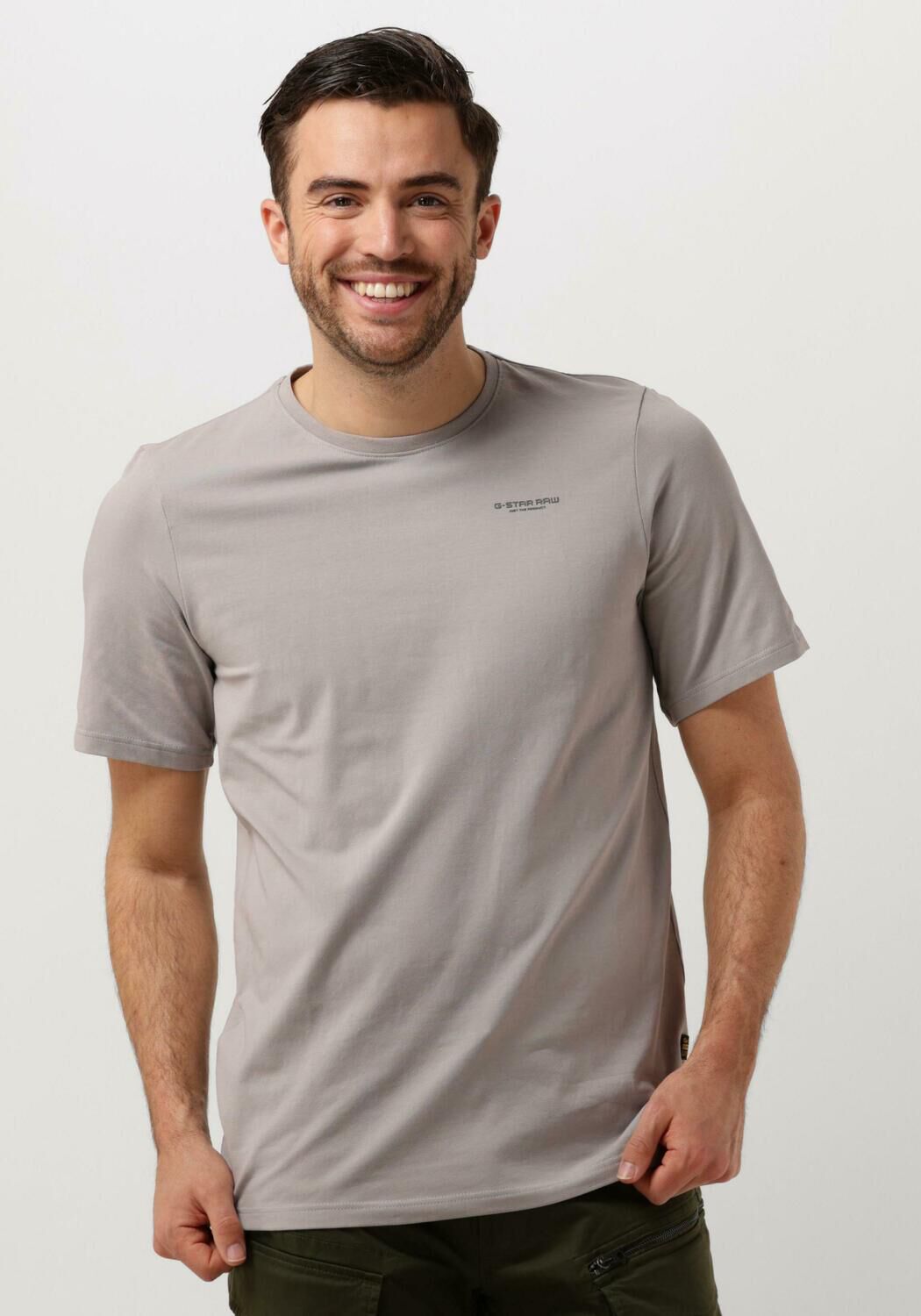 G-STAR RAW Heren Polo's & T-shirts Slim Base R T S s Lichtgrijs