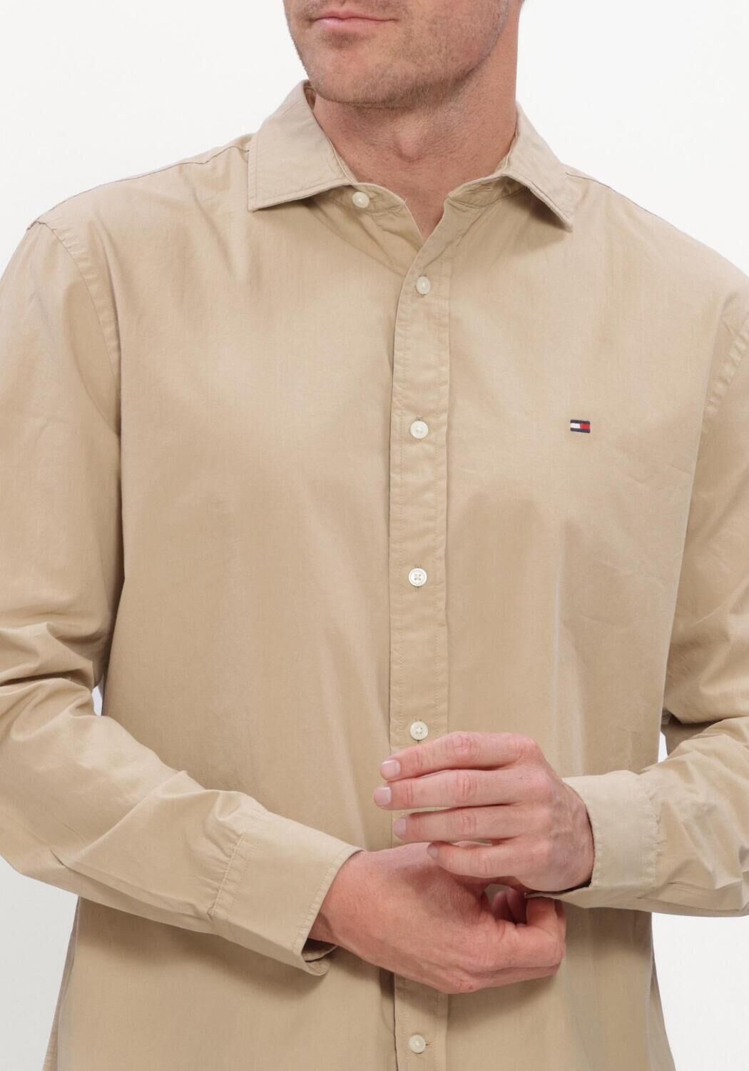 Beige TOMMY HILFIGER Casual overhemd GMD POPLIN SEMI SPREAD RF SHT - large