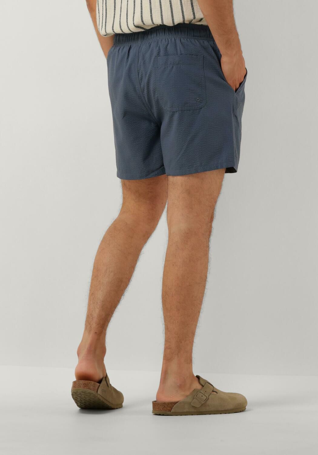 SELECTED HOMME Heren Zwembroeken Slhcooper Seersucker Swimshorts Blauw