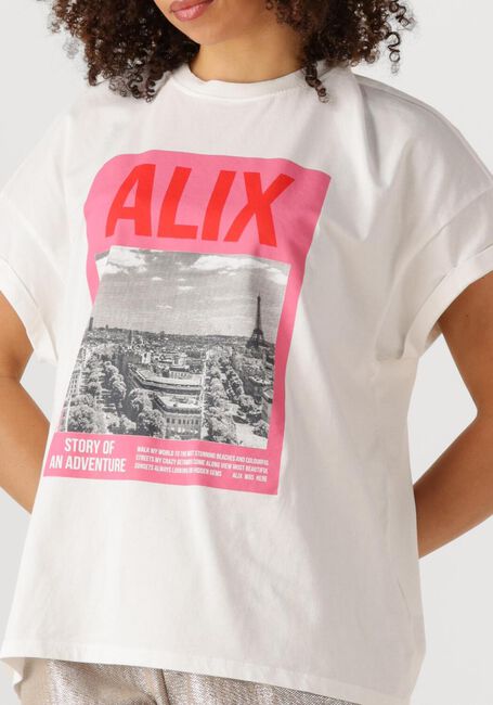 Witte ALIX THE LABEL T-shirt LADIES KNITTED PHOTOPRINT T-SHIRT - large