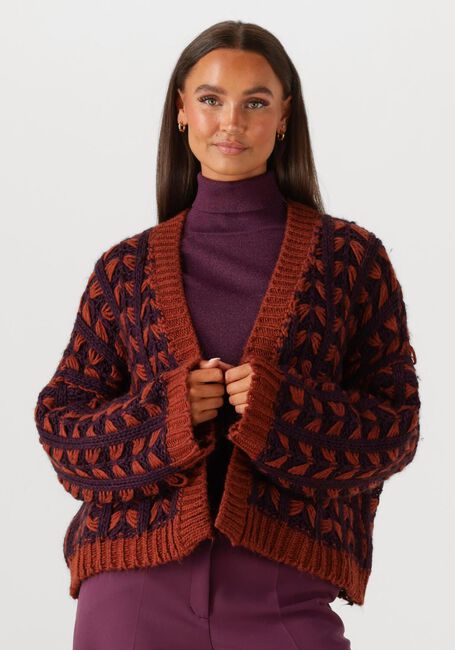 Paarse SUMMUM Vest CARDIGAN CHUNKY KNIT - large