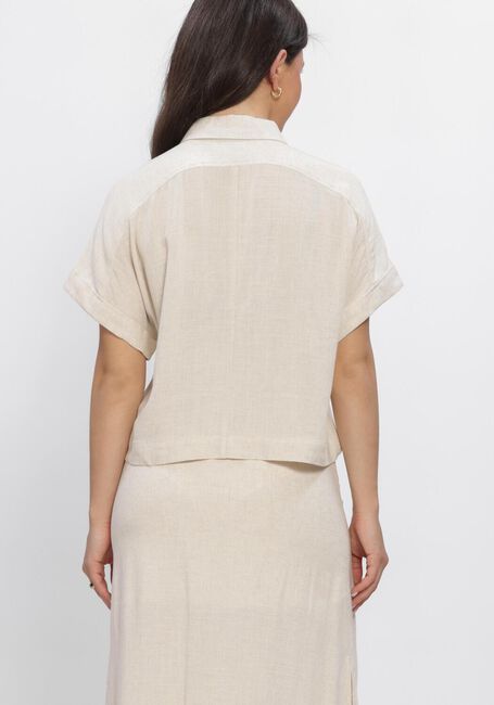 Beige SELECTED WOMEN Blouses SLFVIVA SS CROPPED SUN SHIRT - large