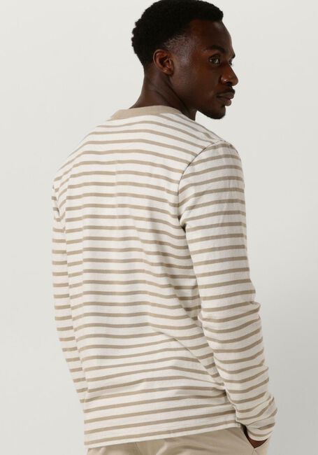 Beige BUTCHER OF BLUE Trui GASPARD STRIPE CREW - large