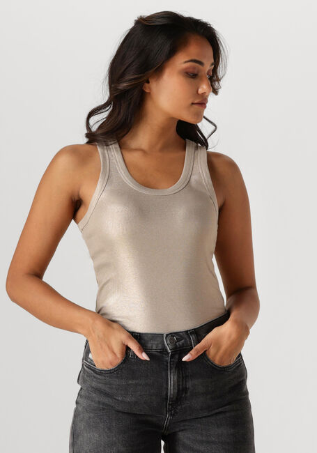 Beige SUMMUM T-shirt RIB TANKTOP COTTON RIB - large