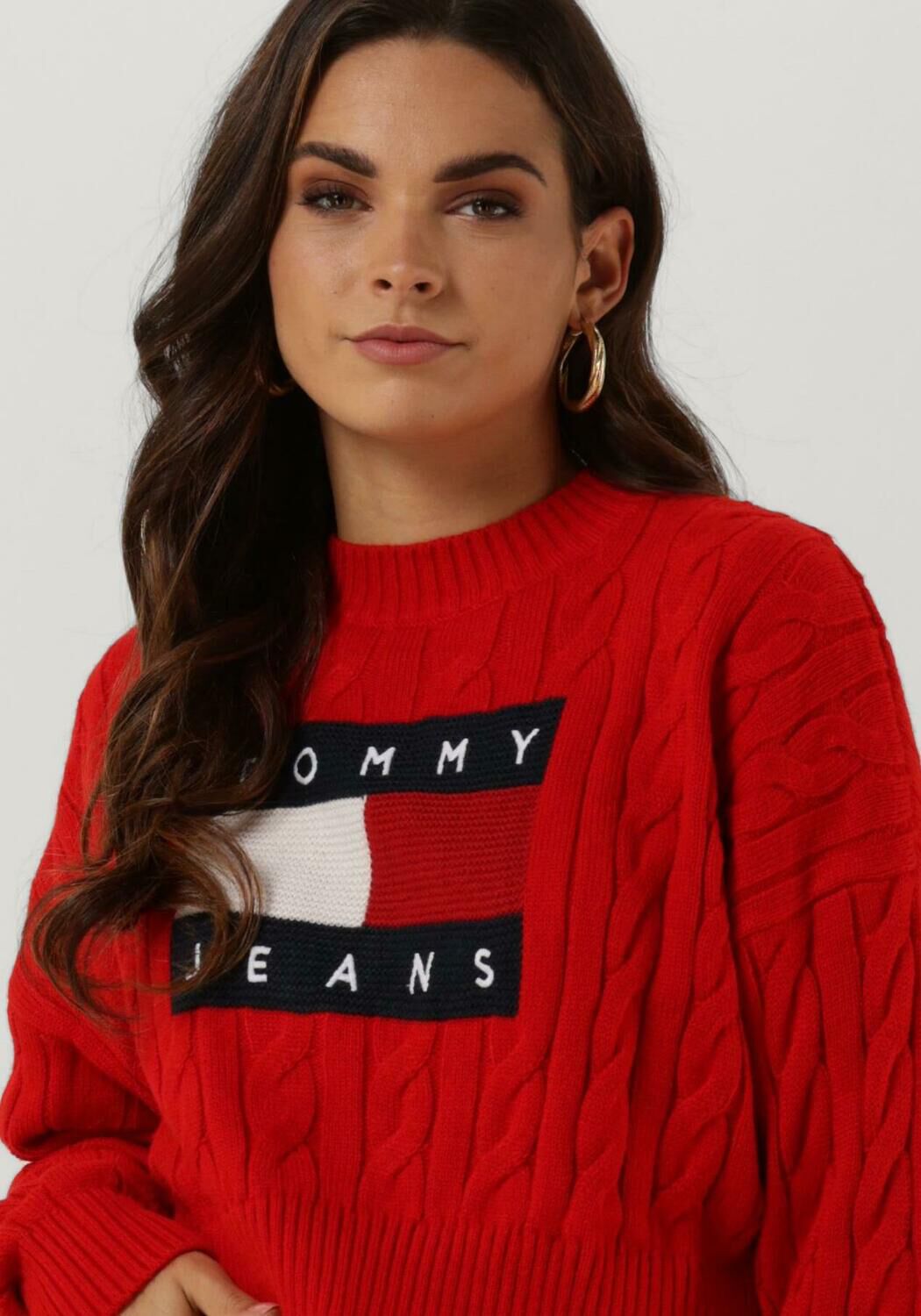 Rode tommy jeans store trui
