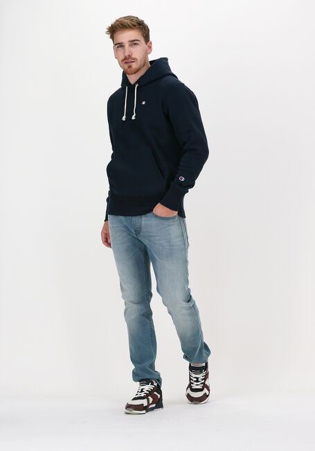 Donkerblauwe CHAMPION Sweater REVERSE WEAVE HOODIE - large