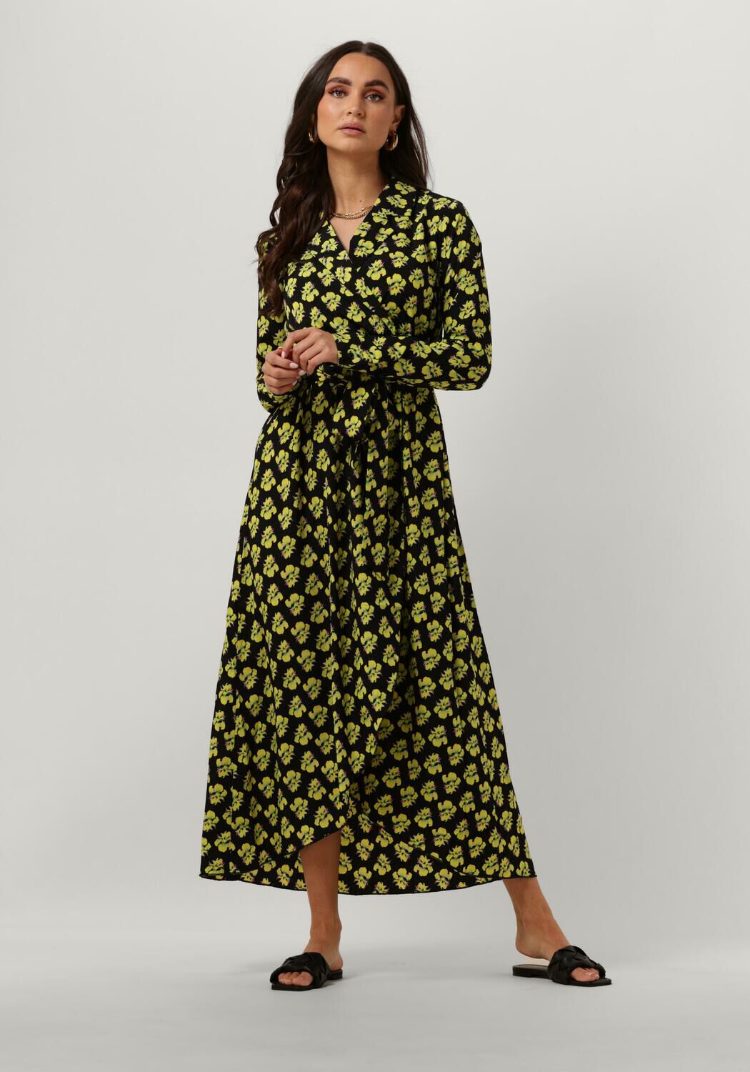 COLOURFUL REBEL Dames Jurken Vivian Big Flower Maxi Dress Geel