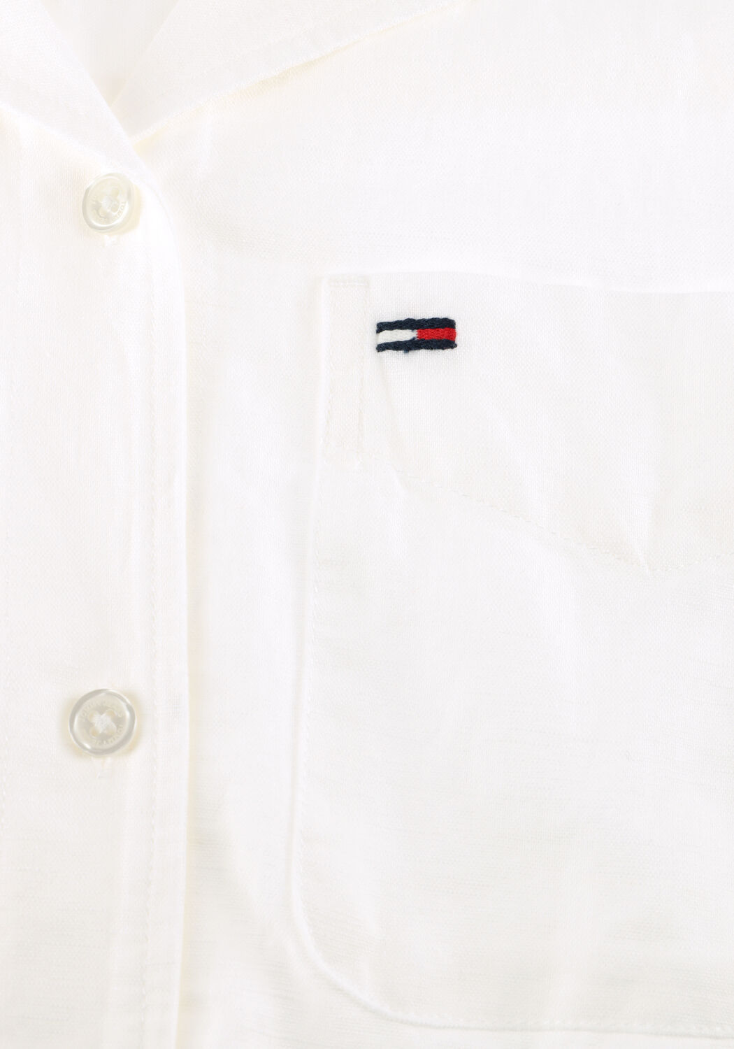 Ecru TOMMY JEANS Blouses TJW TIE FRONT LINEN SHIRT - large