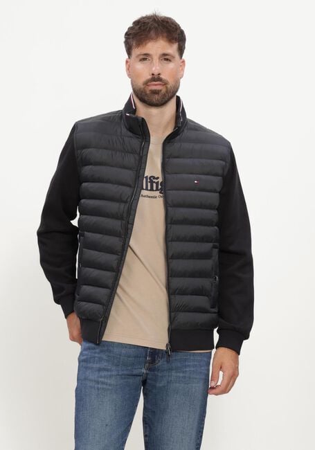 Zwarte TOMMY HILFIGER Trui MIX MEDIA ESS RWB STAND COLLAR - large