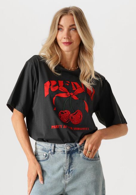 Zwarte REFINED DEPARTMENT T-shirt MAGGY - large