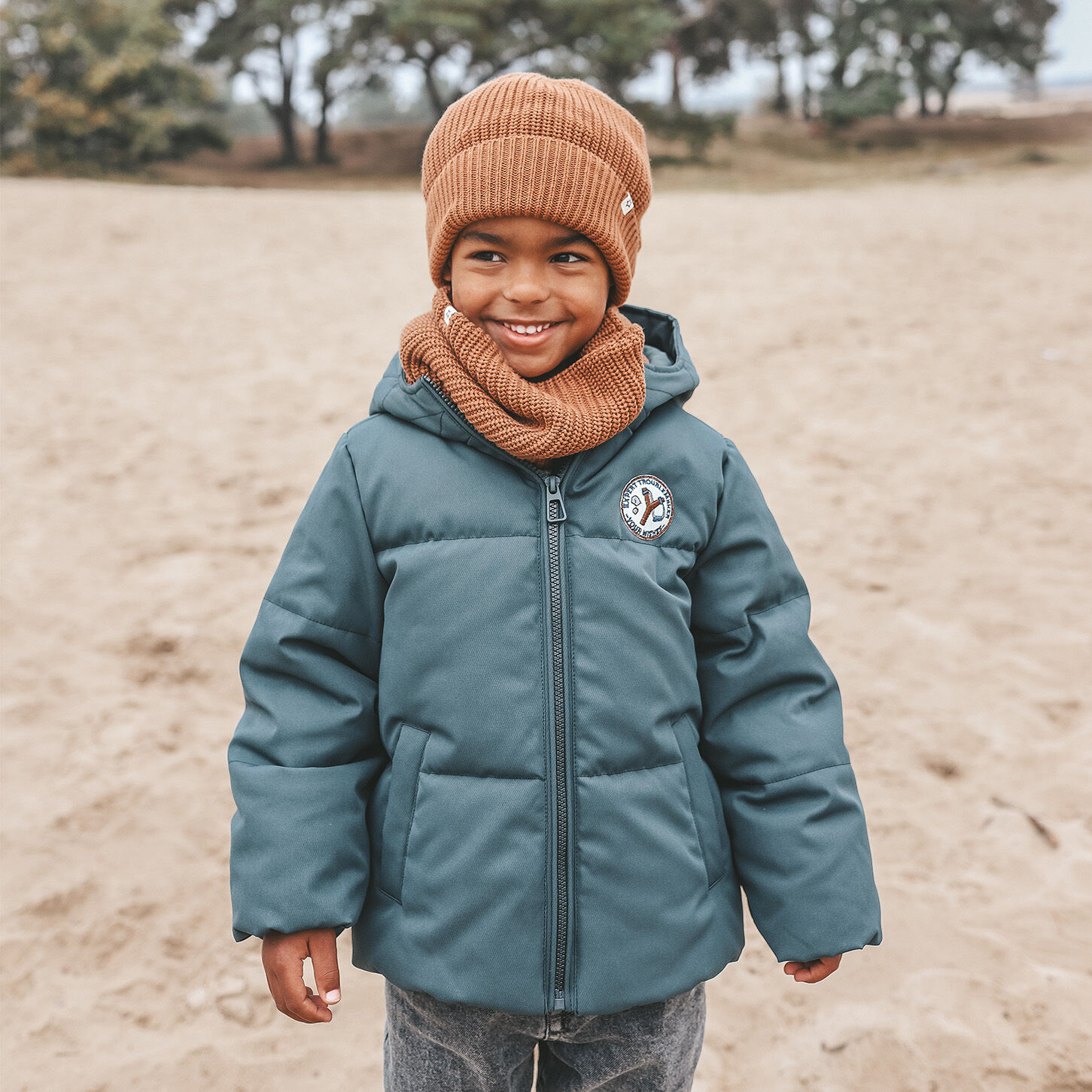 Donkergroene YOUR WISHES Gewatteerde jas SOLID PUFFER COAT - large