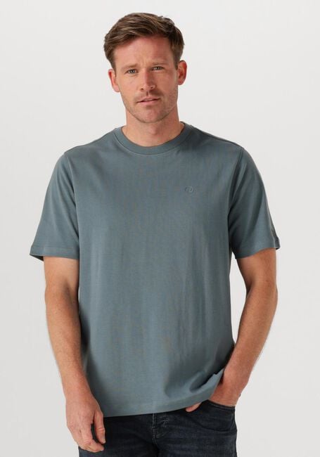 Blauwe CAST IRON T-shirt REGULAR FIT INTERLOCK - large