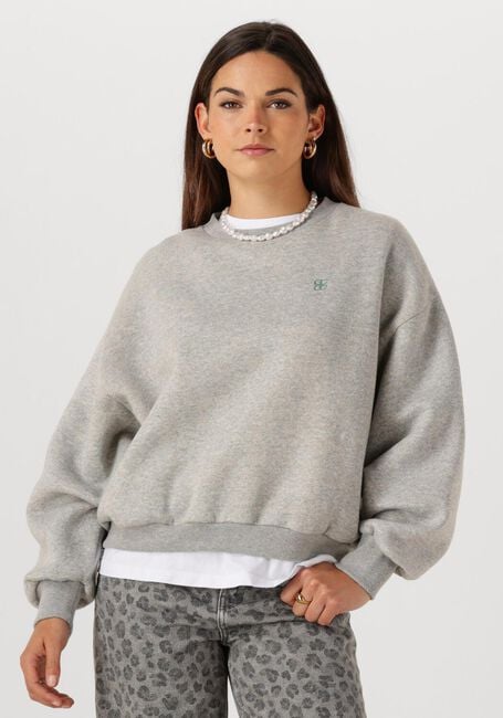 Grijze BY-BAR Sweater BIBI LUCKY CURVE SWEATER - large