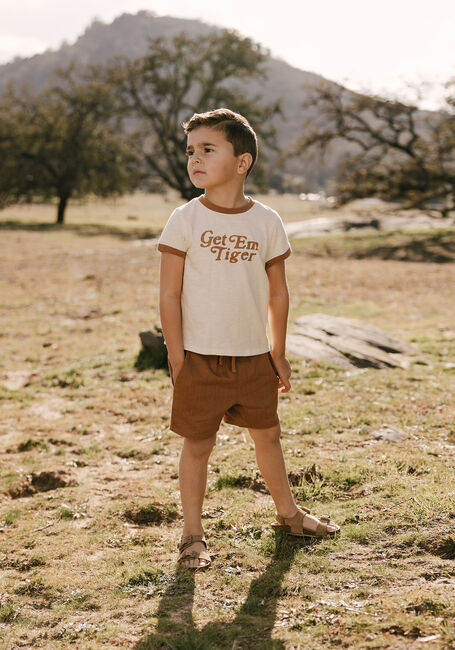 Beige RYLEE + CRU T-shirt RINGER TEE - large
