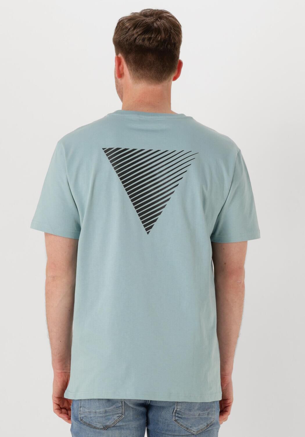 PURE PATH Heren Polo's & T-shirts Regular Fit Crewneck Ss T-shirts Lichtblauw