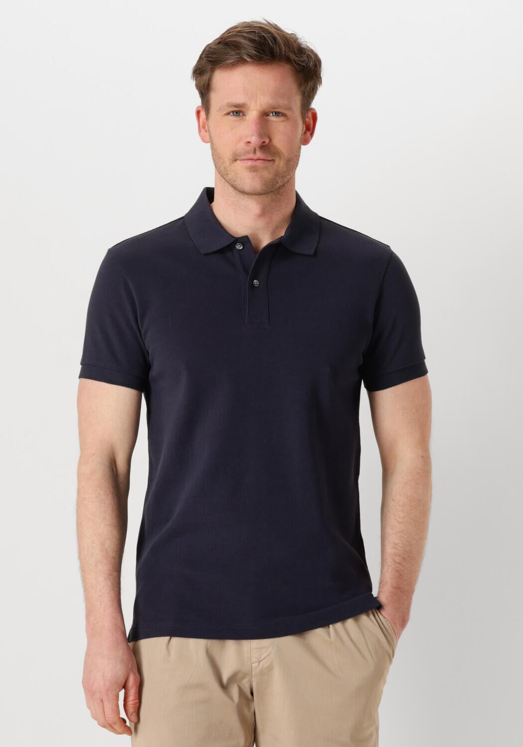 PROFUOMO Heren Polo's & T-shirts Polo Short Sleeve Donkerblauw
