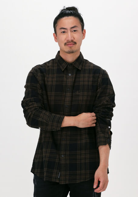 Zwarte CALVIN KLEIN Casual overhemd CHECK REGULAR SHIRT - large