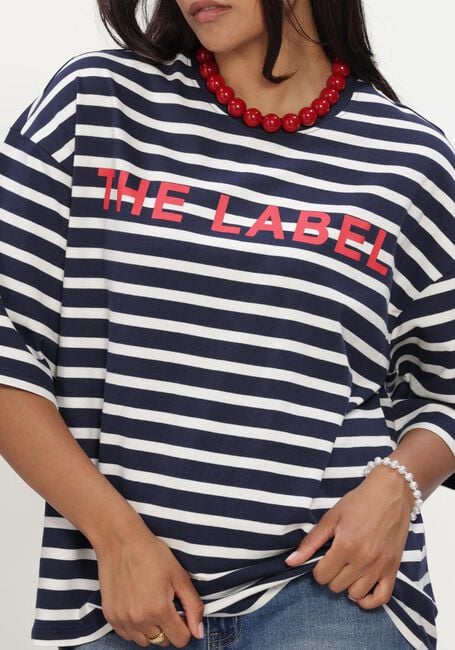 Blauwe ALIX THE LABEL Tops & T-shirts LADIES KNITTED Y/D STRIPE T-SHIRT - large
