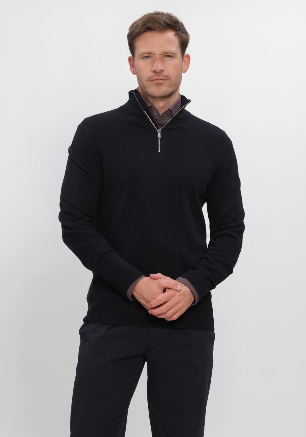 Zwarte PROFUOMO Trui NEW WOOL BLEND - large