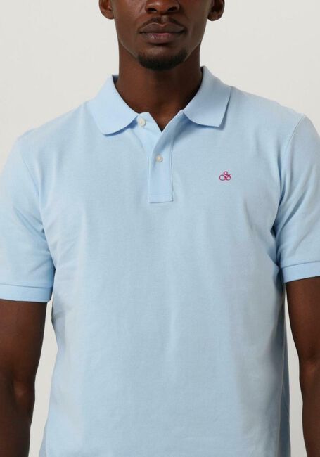 Lichtblauwe SCOTCH & SODA Polo CLASSIC ORGANIC PIQUE POLO - large