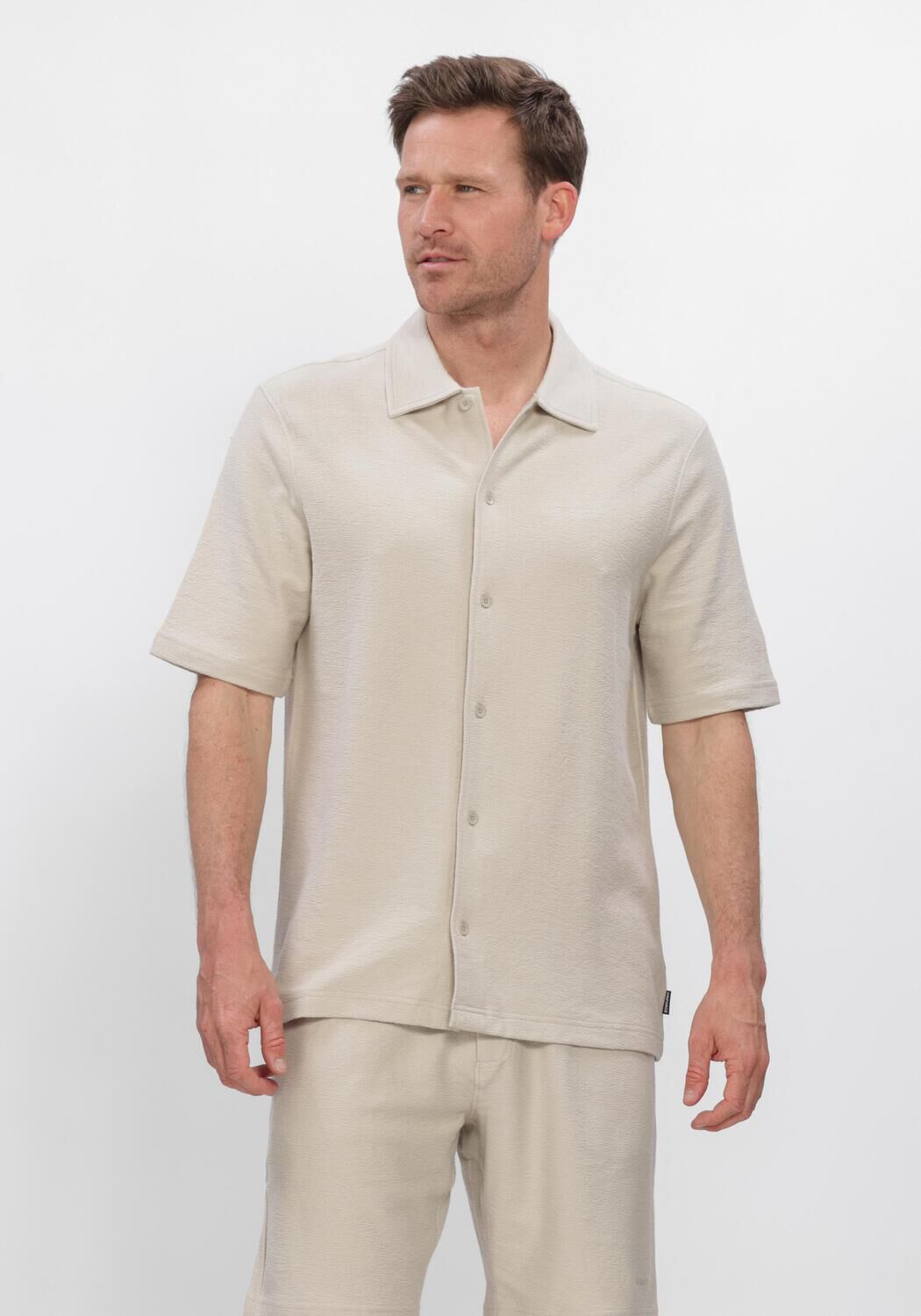 Beige AIRFORCE Casual overhemd WOVEN SHORT SLEEVE SHIRT - large