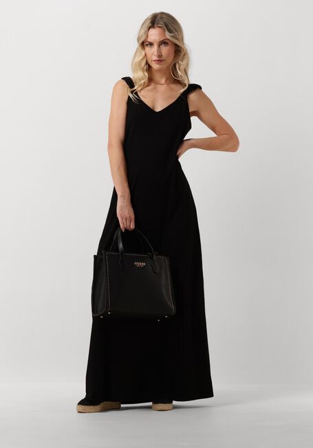 Zwarte JANSEN AMSTERDAM Maxi jurk V542 JERSEY SOLID SLEEVELESS LONG DRESS - large