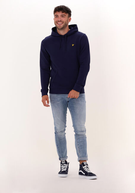 Donkerblauwe LYLE & SCOTT Sweater PULLOVER HOODIE - large