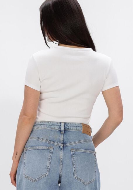 Witte TOMMY JEANS Top TJW SLIM ESSENTIAL RIB SS - large
