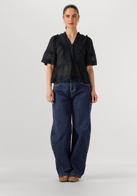 Donkerblauwe NEO NOIR Blouses EVIENNE S VOILE TOP - large