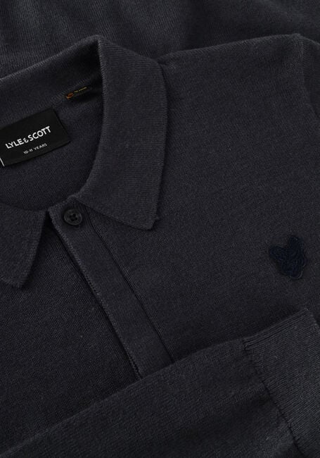 Donkerblauwe LYLE & SCOTT Polo LS KNITTED POLO SHIRT - large